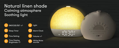 Sunrise Alarm Clock & Wake-Up Light with Timer (30 White Noise Sounds / Dimmable / RGB Night Light / Sleep Aid / Snooze Feature / Ideal Gift Idea)