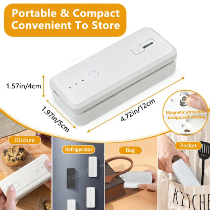 Instant Magnet-Mounted Cordless Portable Bag Sealer (No Preheating Needed)
