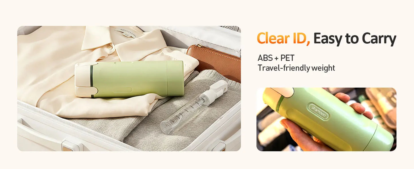 4-in-1 Compact Travel Dispenser Bottle