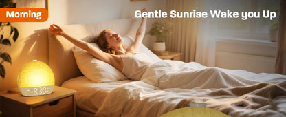 Sunrise Alarm Clock & Wake-Up Light with Timer (30 White Noise Sounds / Dimmable / RGB Night Light / Sleep Aid / Snooze Feature / Ideal Gift Idea)