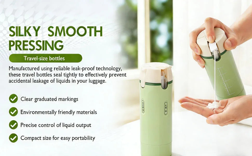 4-in-1 Compact Travel Dispenser Bottle