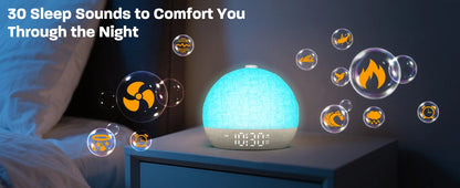 Sunrise Alarm Clock & Wake-Up Light with Timer (30 White Noise Sounds / Dimmable / RGB Night Light / Sleep Aid / Snooze Feature / Ideal Gift Idea)